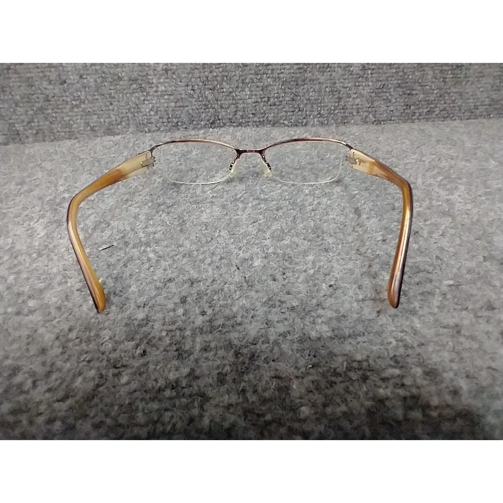 Elle EL13304 Brown Semi-Rimless Eyeglass Frames Women 50-18-135 Tortoise Temple